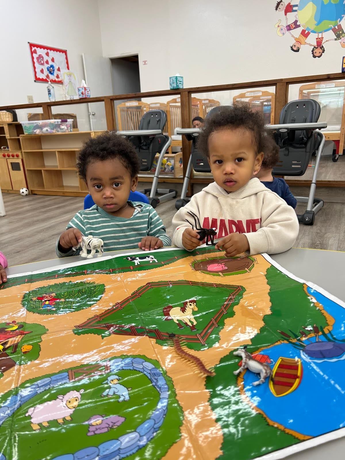 Toddlers during story time