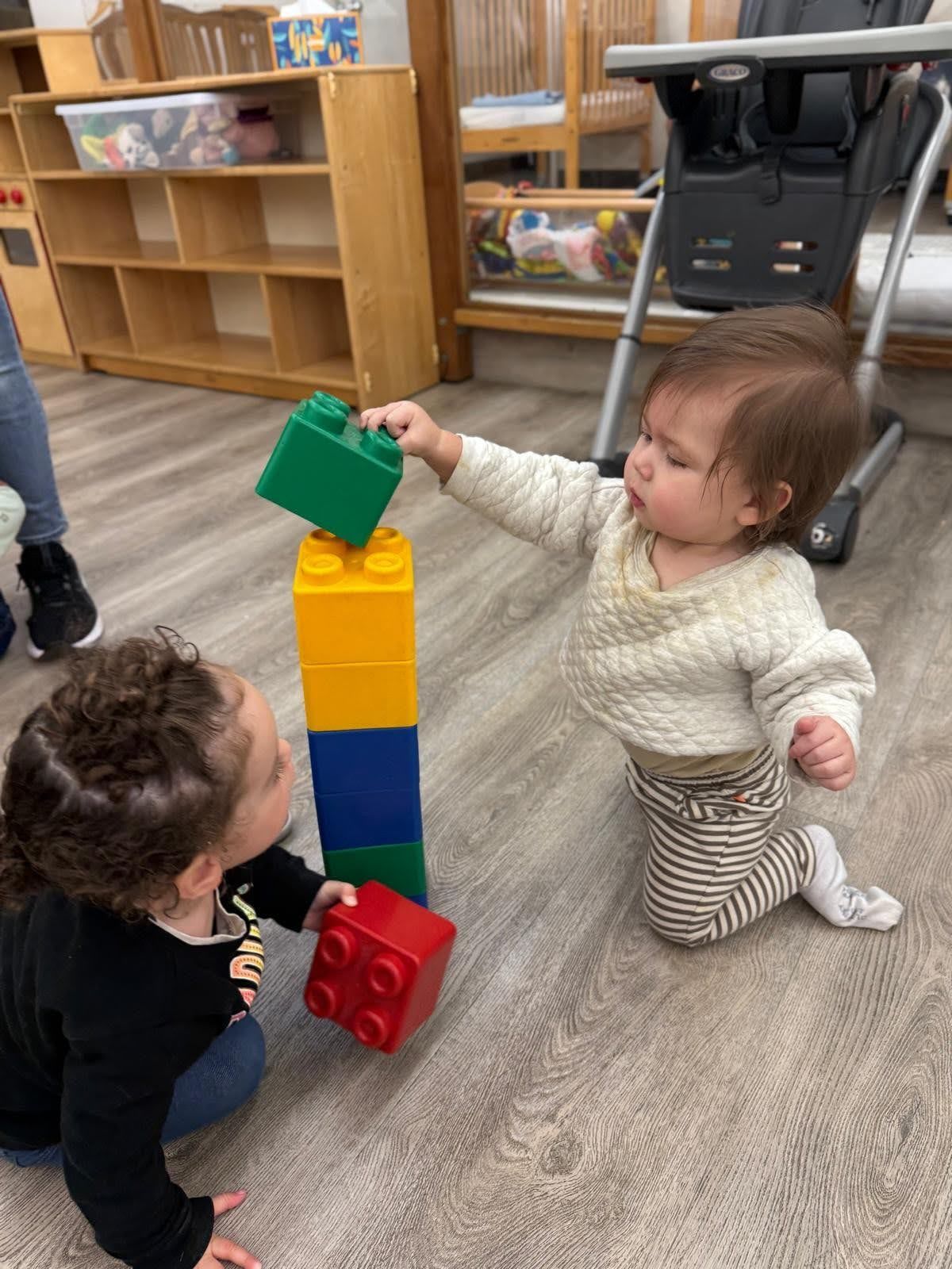 Toddler with musical instruments