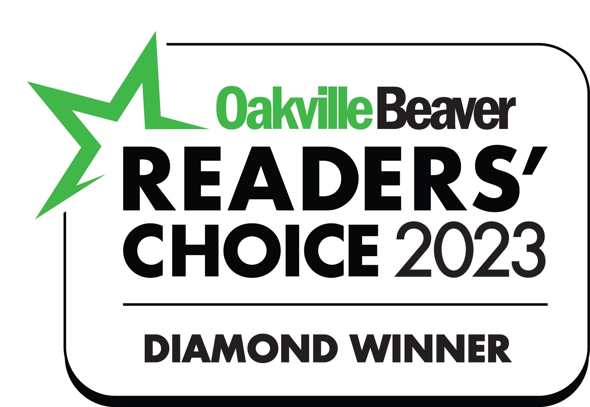 Oakville beaver readers ' choice 2023 diamond winner logo