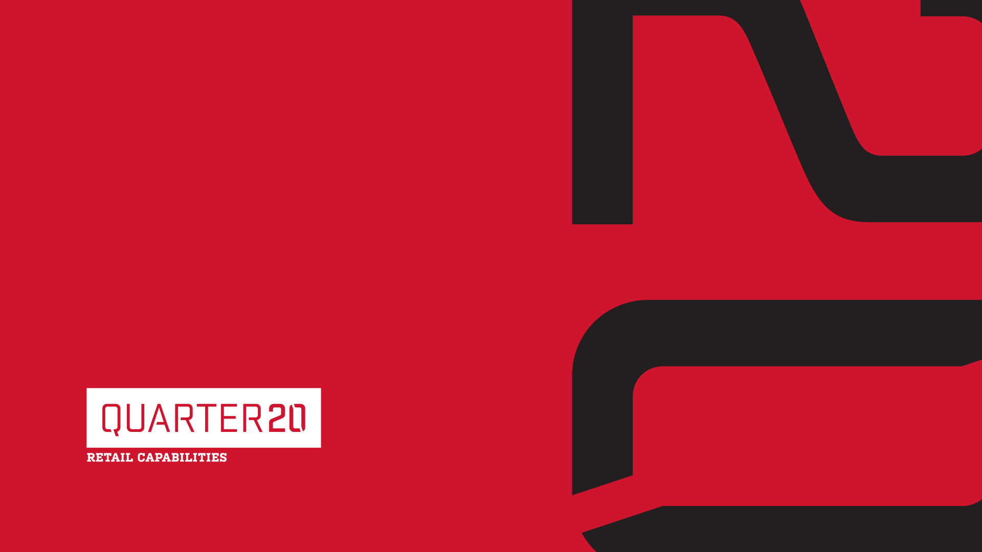 A red background with black letters and the words quarter 20 on it.