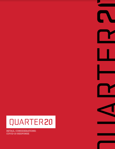 A red poster with quarter 20 written on it