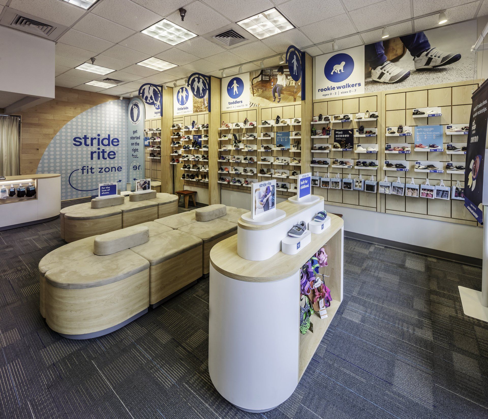 The inside of a stride rite shoe store