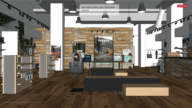 YETI retail interior design - High end experience design