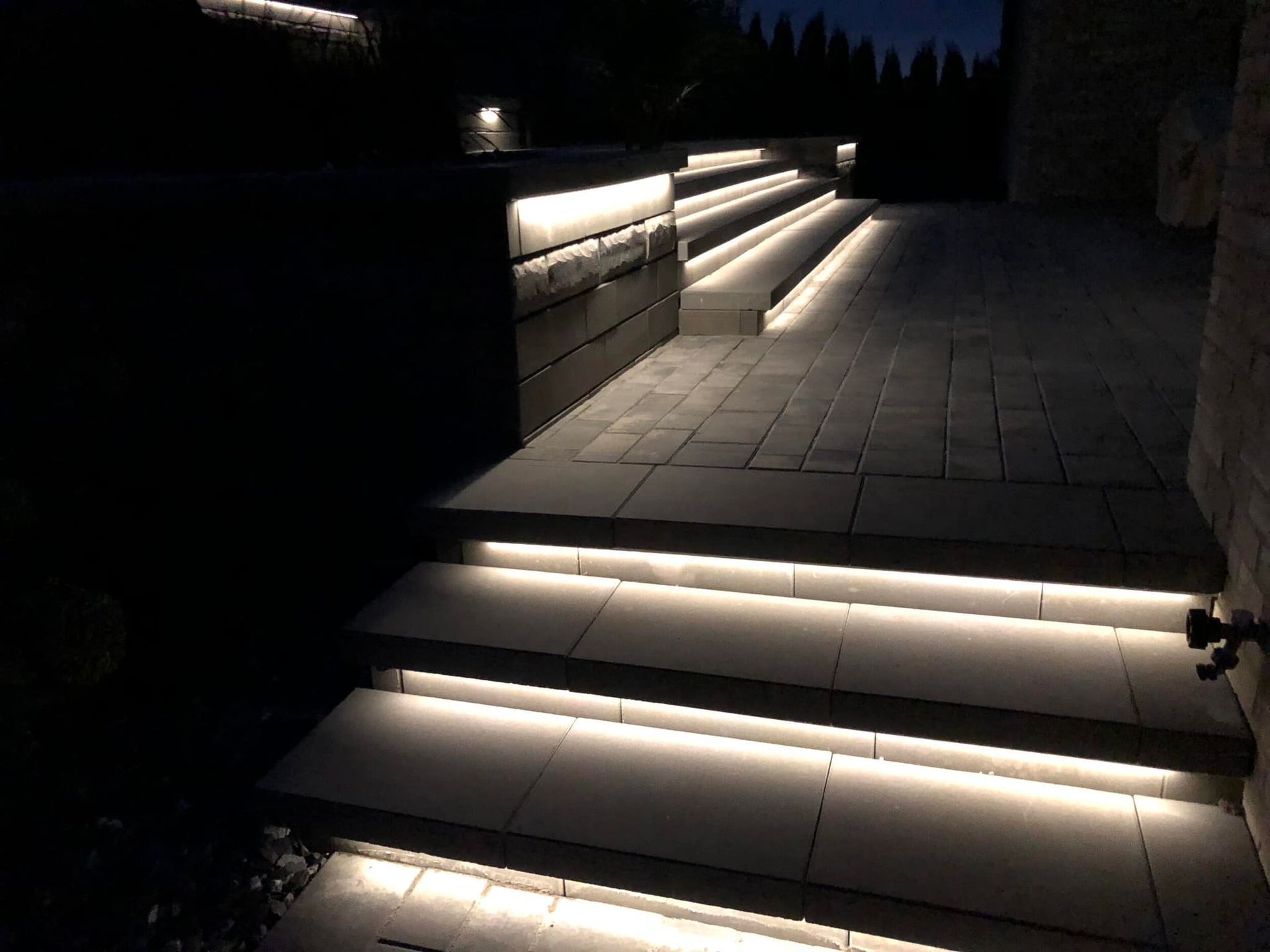 Image of modern steps with lights