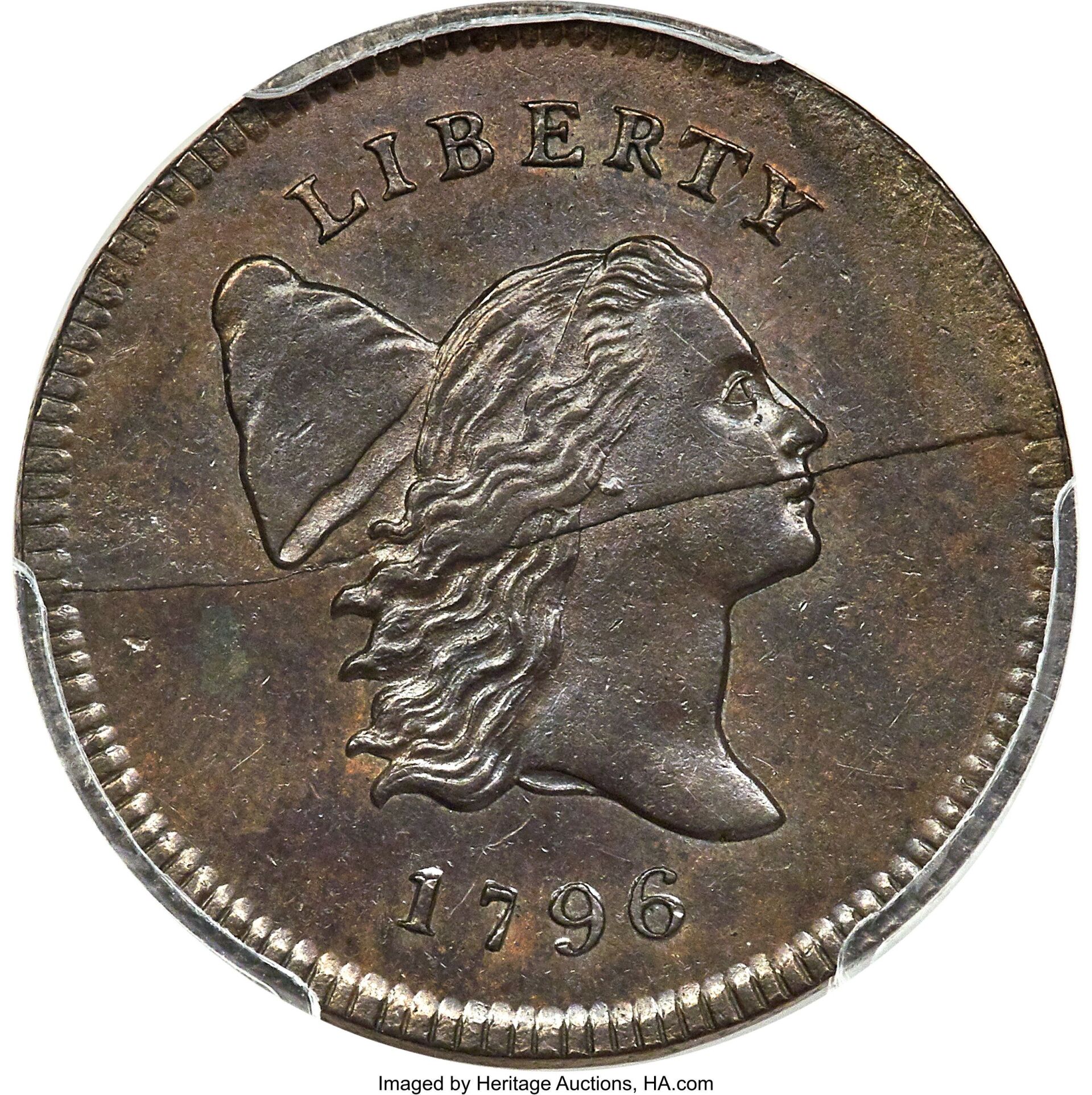 1796 No Pole Half Cent.  Imaged by Heritage Auctions, HA.com