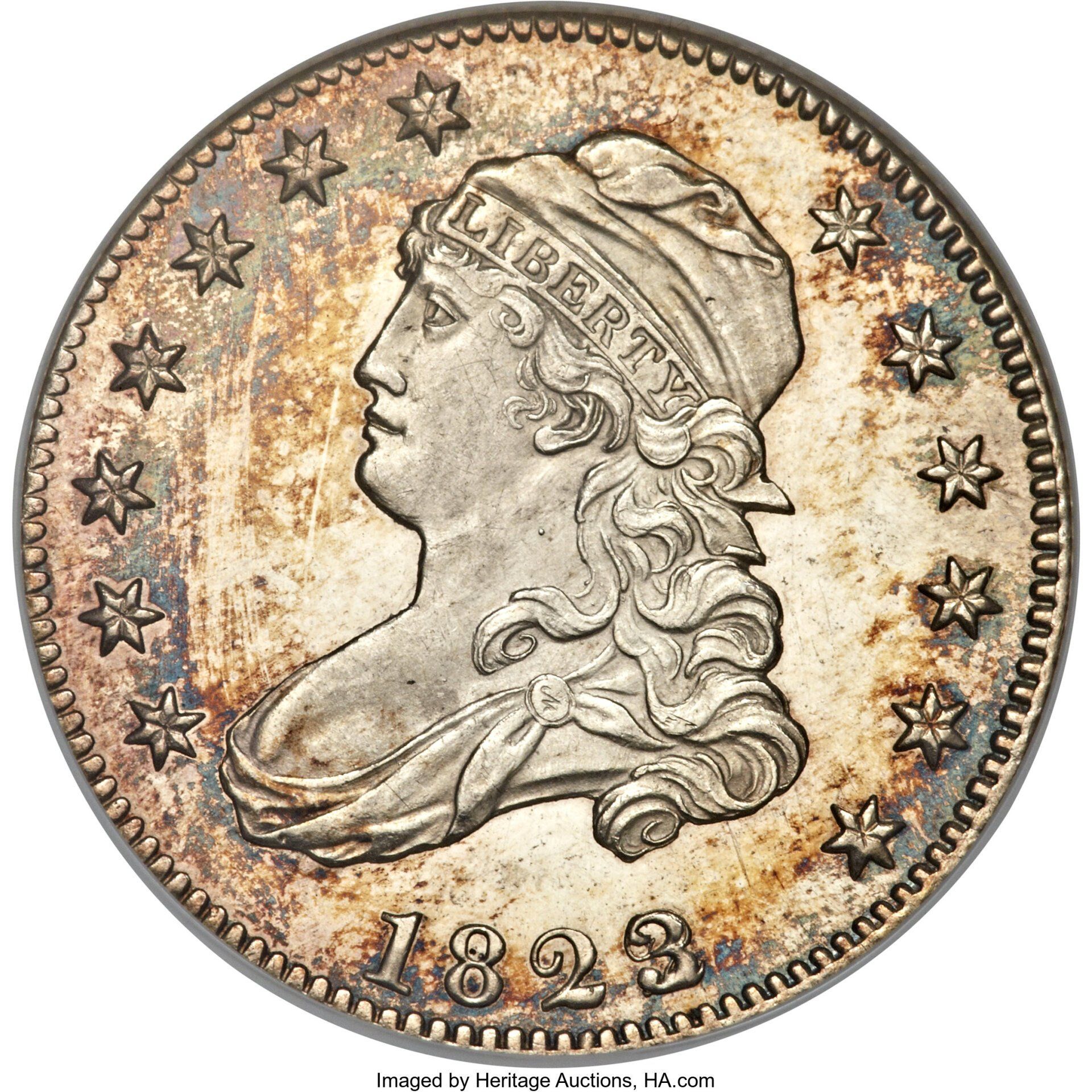 1823 Capped Bust quarter image courtesy of Heritage Auctions, HA.com