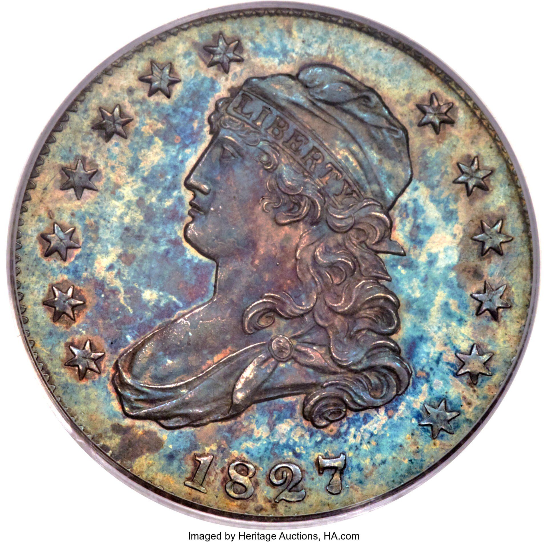 1827 Original Capped Bust Quarter Image courtesy of Heritage Auctions, HA.com