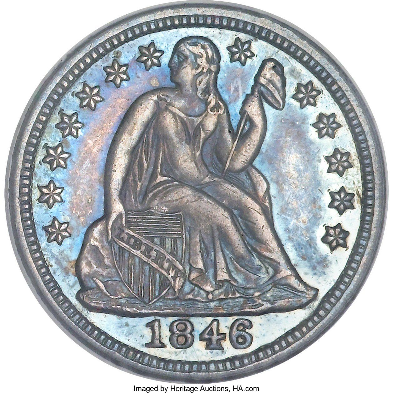 1846 Liberty Seated Dime Image courtesy of Heritage Auctions, HA.com