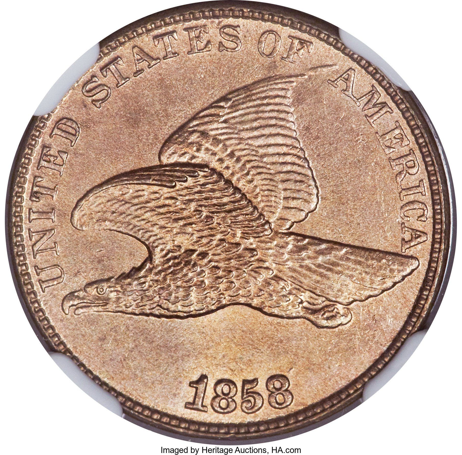 1858 over 7 flying eagle cent. imaged by heritage auctions, ha.com