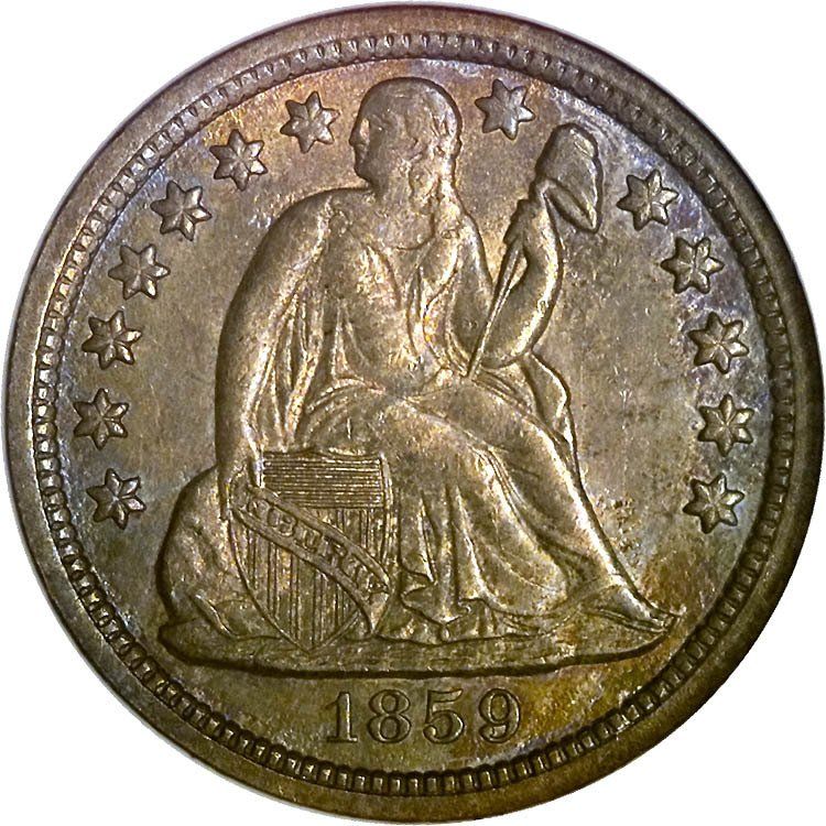 1859 s libety seated dime image courtesy of NGC