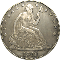 1861 Seated Liberty Half Dollar