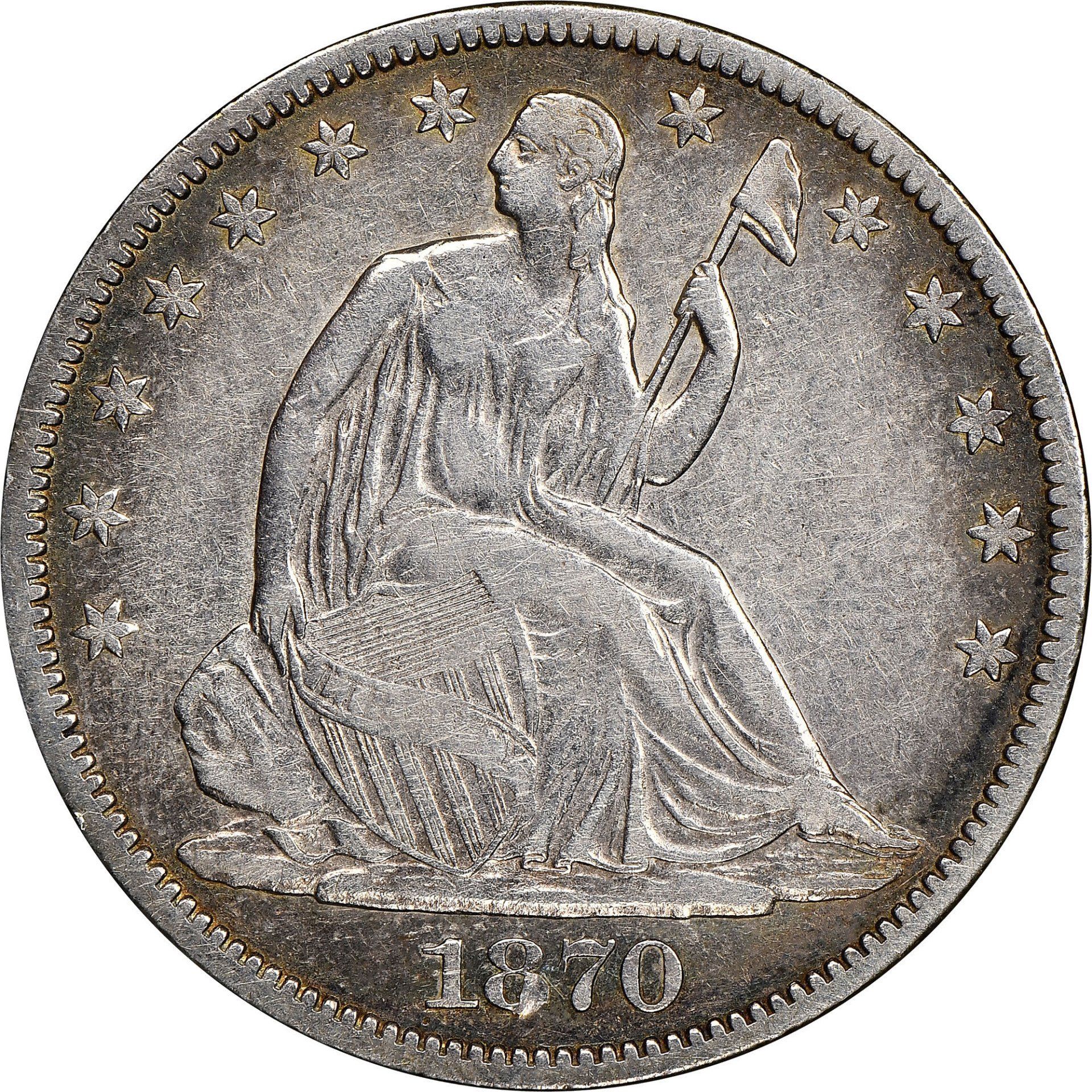 1870 CC Seated Liberty Half Dollar image courtesy of NGC