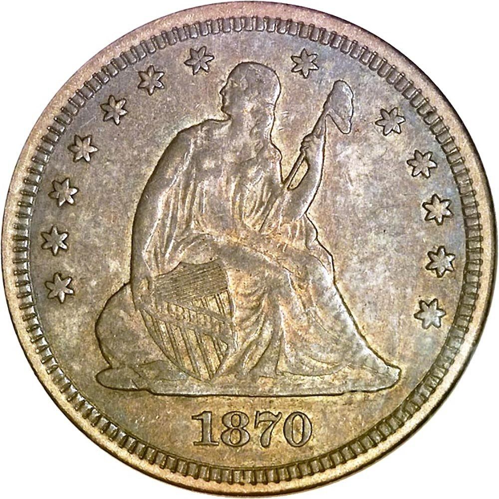1870 CC Liberty Seated Quarter image courtesy of NGC
