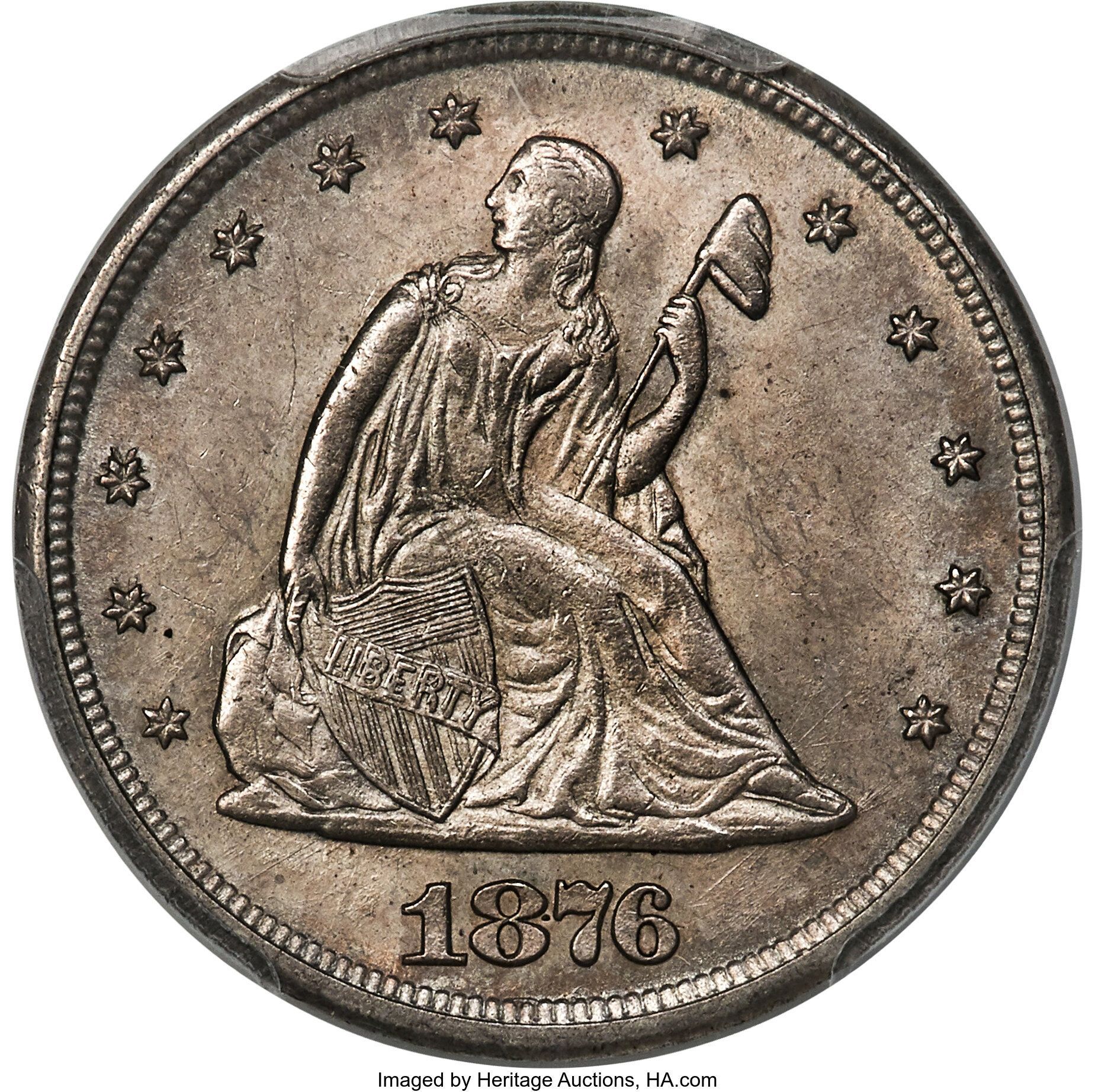 1876-CC Twenty Cent MS65 PCGS