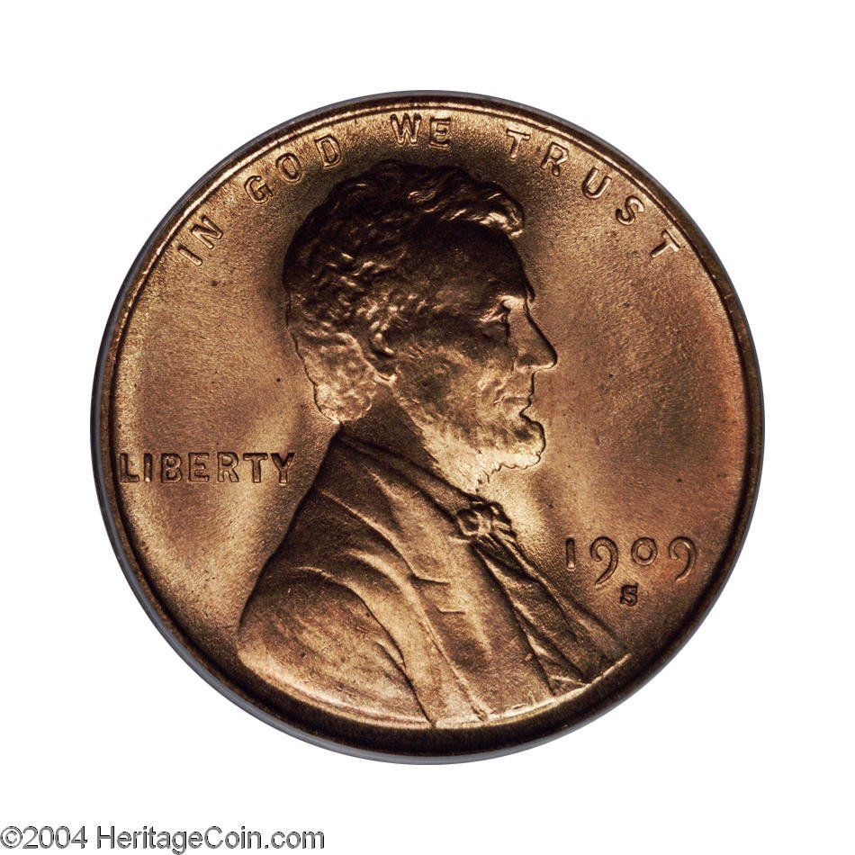 1909-s Lincoln Wheat Cent imaged by Heritage Auctions, HA.com