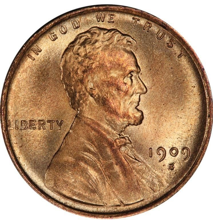 1909-s/s Lincoln wheat cent. Image courtesy of Legend Rare Coin Auctions
