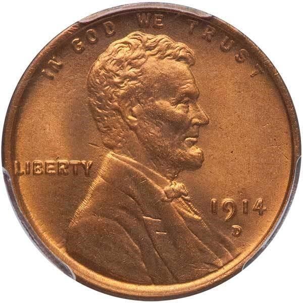 1914-d Lincoln wheat cent. Image courtesy of Legend Rare Coin Auctions