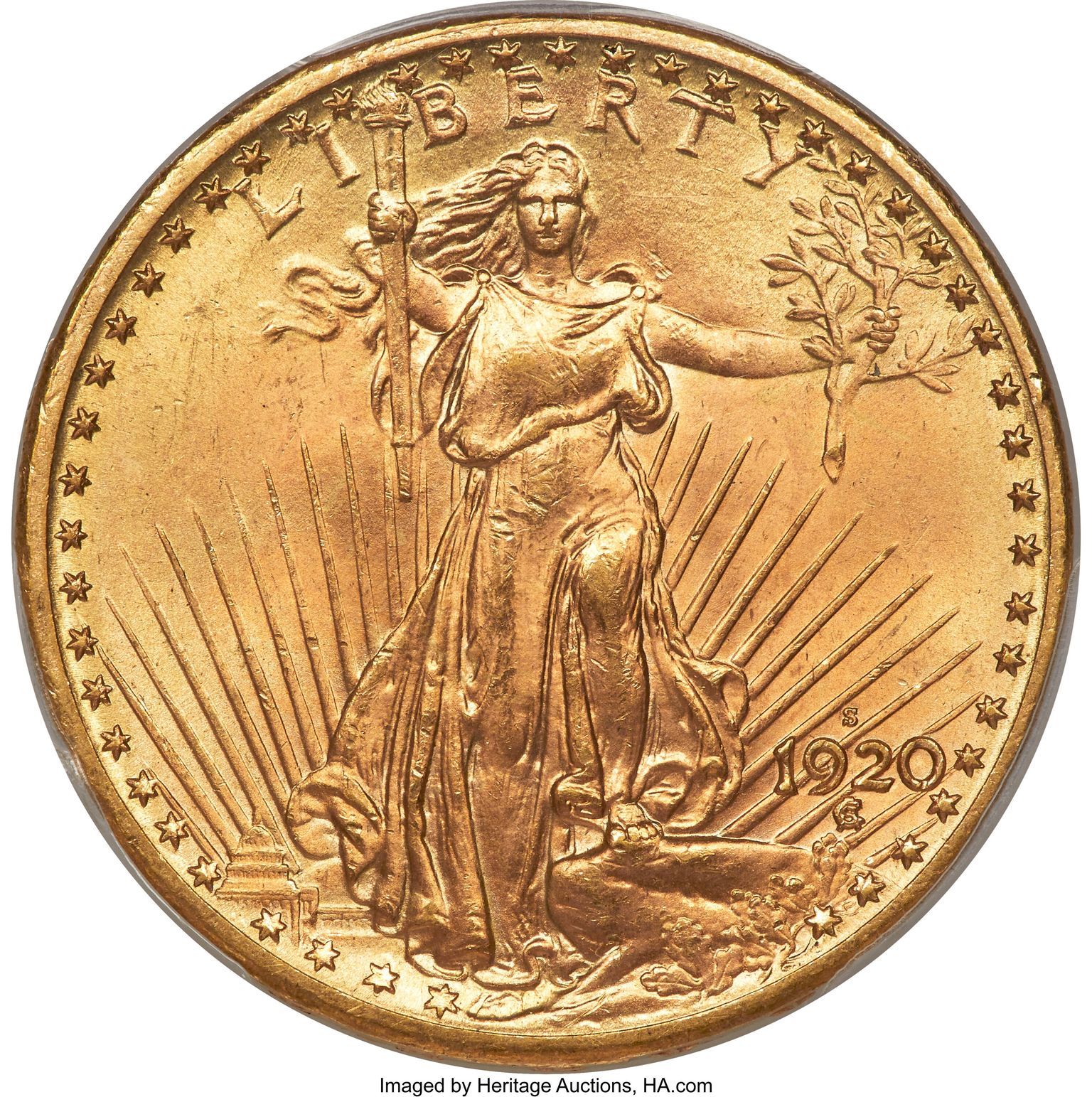 1920 S Double Eagle. Imaged by Heritage Auctions, HA.com