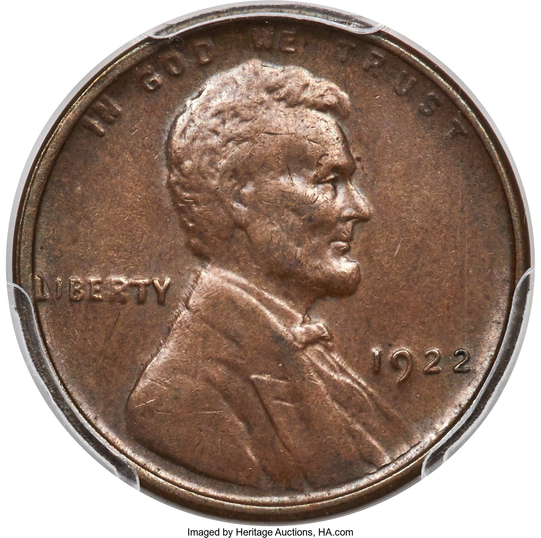 1922-d no d lincoln wheat cent. Imaged by Heritage Auctions, HA.com