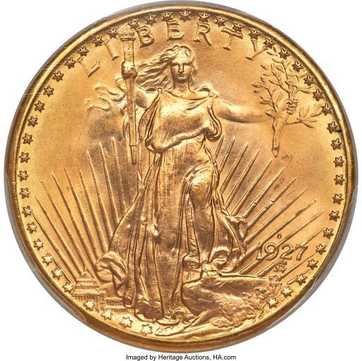 1927 D Saint Gaudens Double Eagle. Heritage Auctions, HA.com