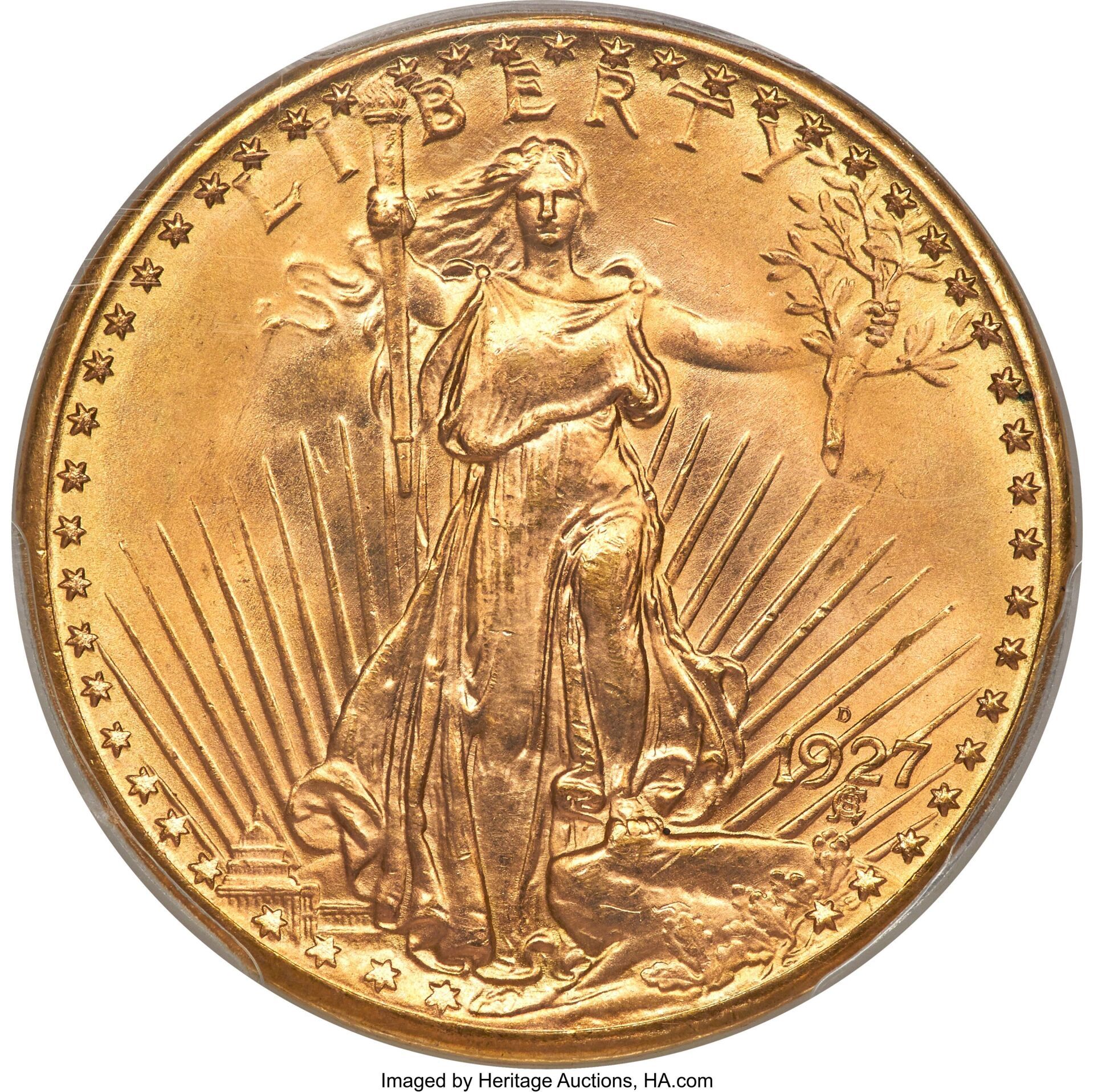 1927-D Double Eagle.  Imaged by Heritage Auctions, HA.com
