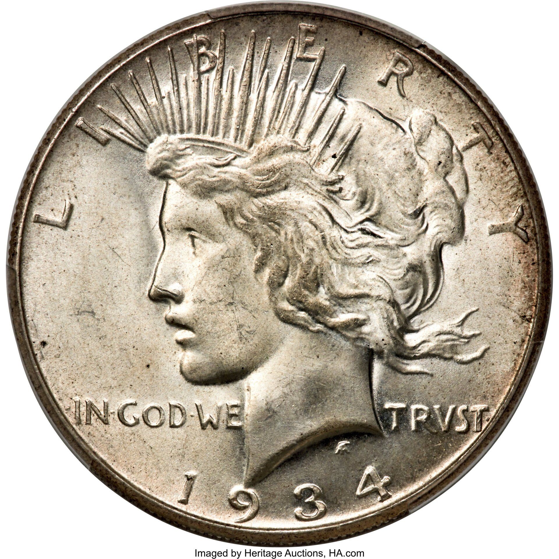 1934 S Peace Dollar Offered by Heritage Auctions, HA.com