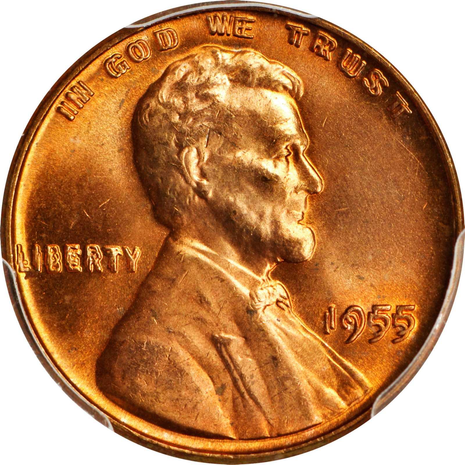 1955 DDO Lincoln wheat cent. Image courtesy of Stacks and Bowers