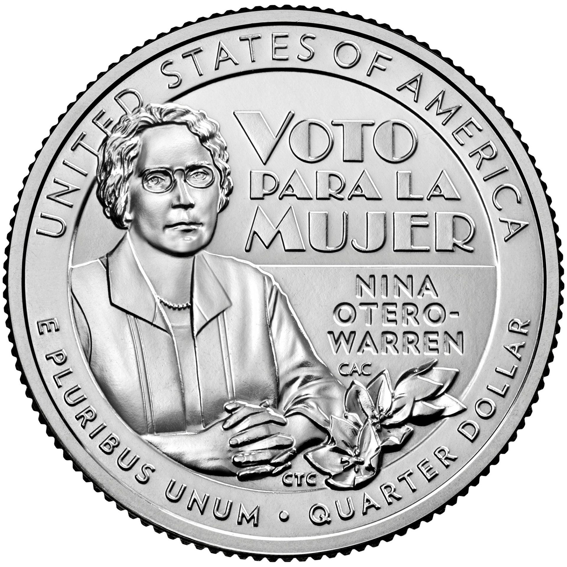 American Women Quarter Nina Otero-Warren.  United States Mint Image