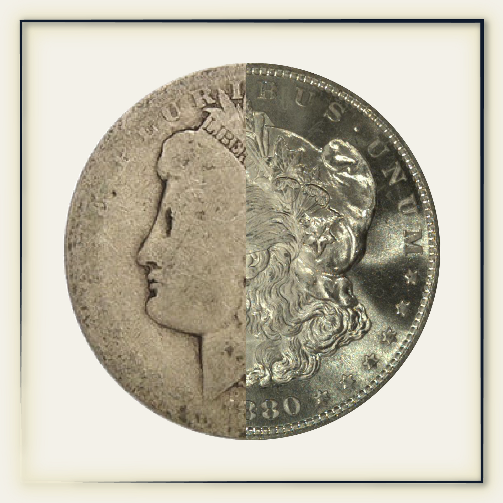 Difference between grades of Morgan Dollar