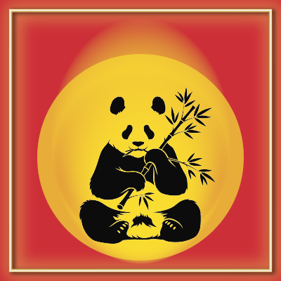 Square feature image of the Chinese Panda Coin blog — stylized panda eating bamboo on gold circle
