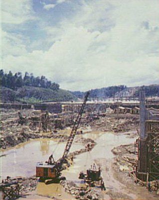 A dam being built in Tennessee 1942