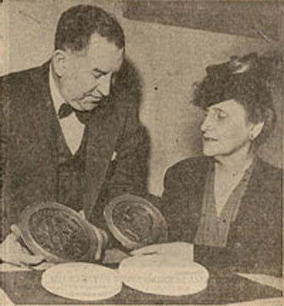 John R. Sinnock with Mint Director Nellie Ross