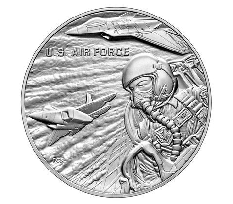 U.S. Air Force one ounce Silver Medal. United States Mint Image