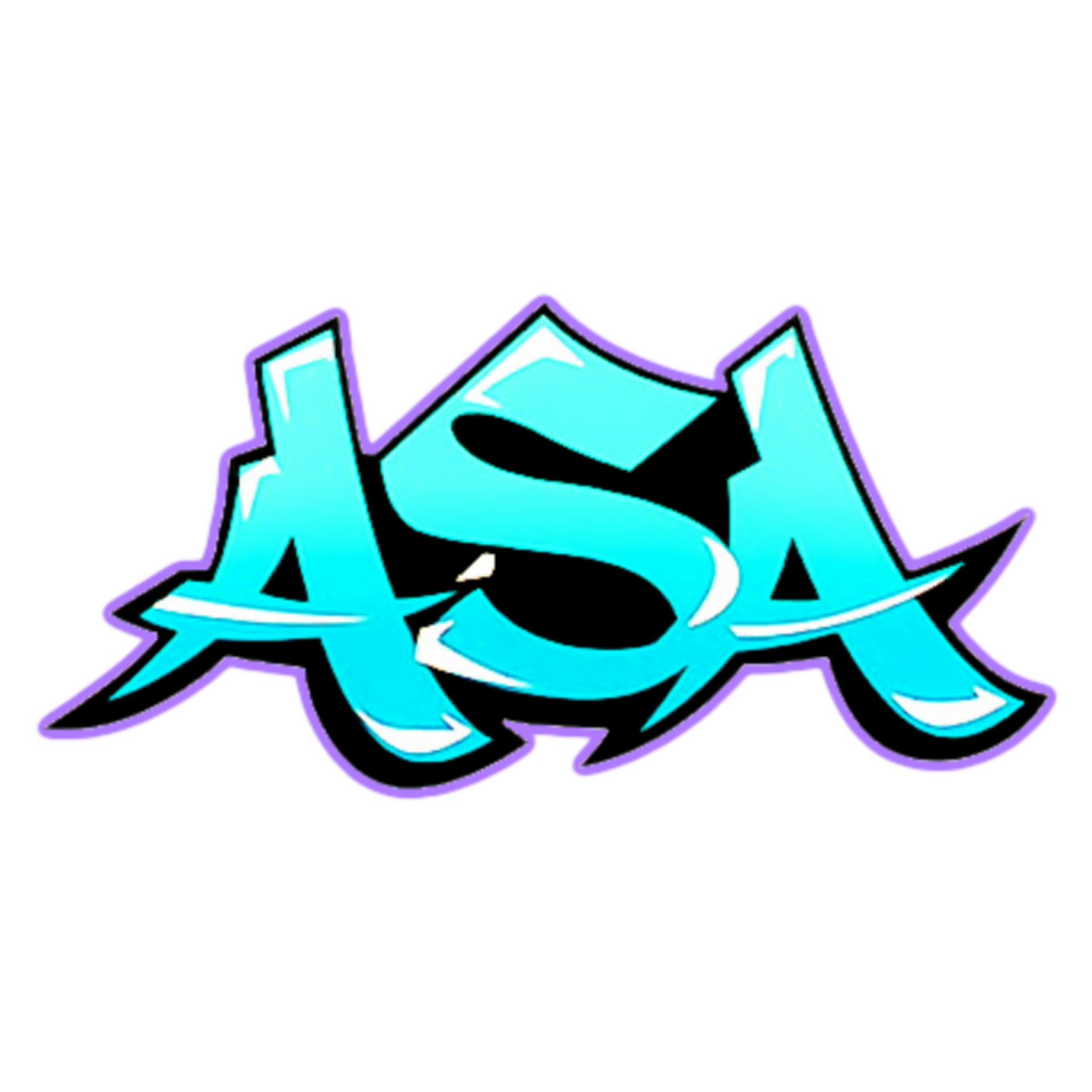 The word asa is written in graffiti on a white background