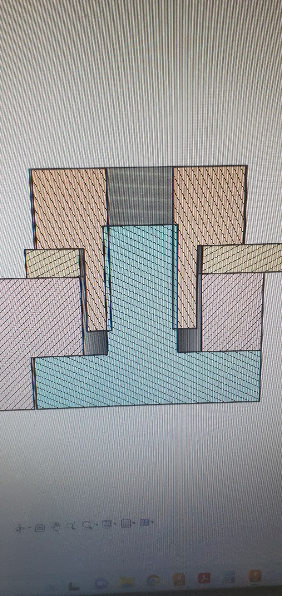 A computer screen shows a drawing of a waterfall.
