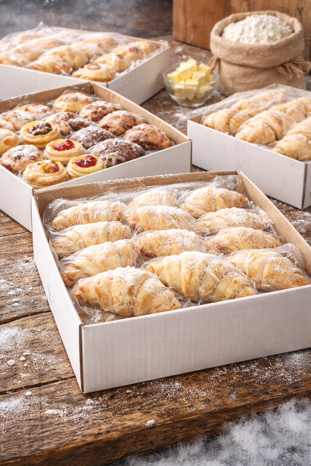 Primo piano di verdure miste surgelate: broccoli, carote, mais, fagiolini e peperoni rossi.