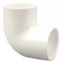 A white pipe elbow on a white background.