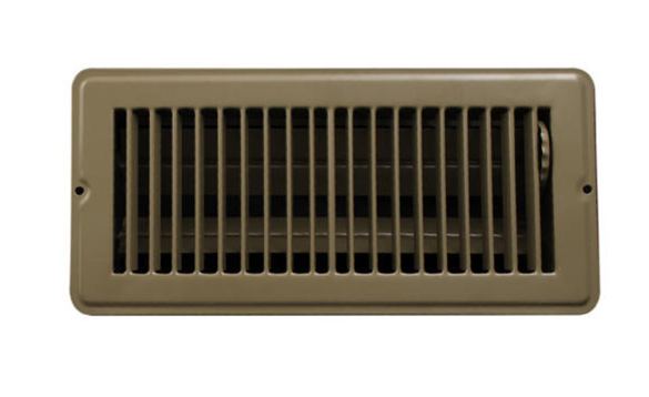 A brown air vent on a white background.