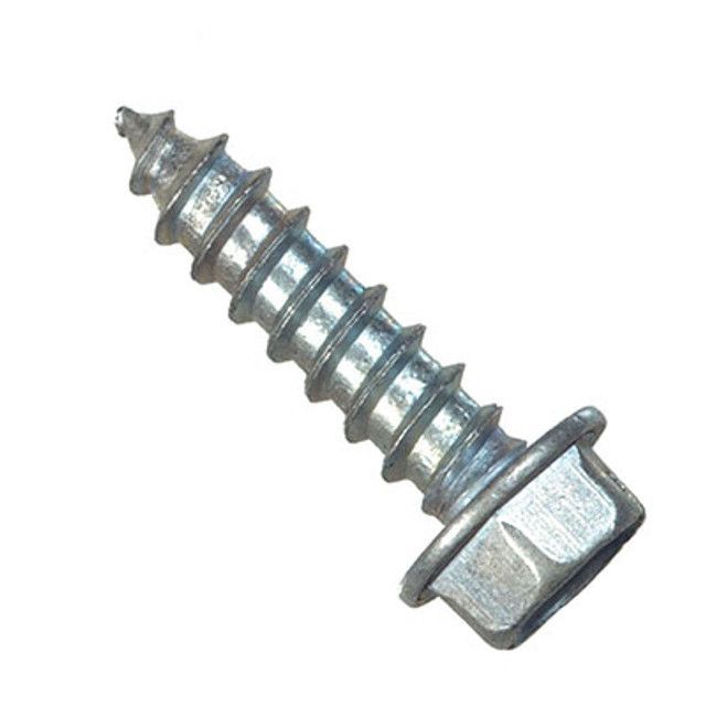 A close up of a screw on a white background.