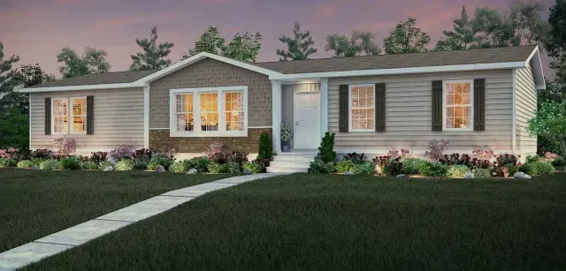 Manufactured House with the sunset in the background