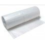 A roll of clear plastic sheeting on a white background.