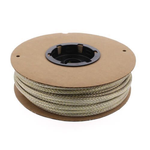 A spool of rope is sitting on top of a cardboard box