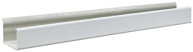 A white plastic gutter on a white background.
