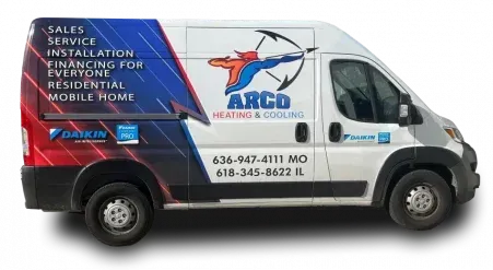 ARCO heating and cooling's work van