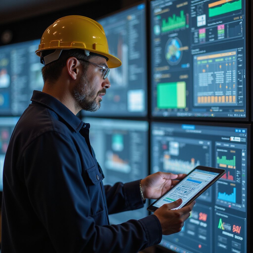 engineer analysing real time pi data