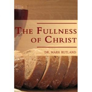 Book cover: Title "The Fullness of Christ," bread slices, wine glass, and author's name.