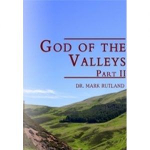 Book cover with title "God of the Valleys Part II" over a green valley under a blue sky.