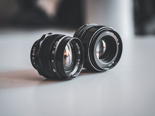 Two lenses on a table