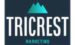 Tricrest Marketing LLC marketing consultant logo fearing a three peaked mountain in teal gradient