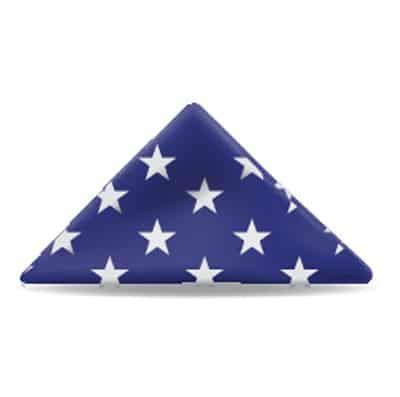 A blue triangle with white stars on it